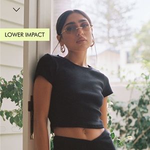 Princess Polly classic crop tee black